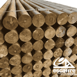 Bois rond fraisé - diam 16 cm x 4.00 ml - Pin sylvestre - traité classe 4 vert